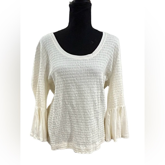 🔥ANTHROPOLOGIE! FOSTER BELL TOP! GORGEOUS IVORY, 3/4 BELL SLEEVES! BOHO! - Picture 13 of 16